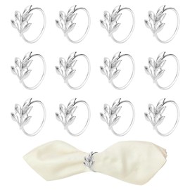 Napkin Rings,12 PCS Silver Napkin Rings Set,Table Decoration Napkins Rings,Table Decoration