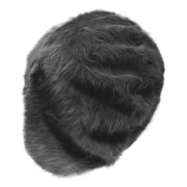 B4D Fuzzy Angora Classic Artist Crotchet Tam Hat French Style Beret - Black