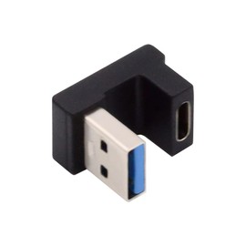 NFHK USB-C Type C Female Opposite U Shape Back Angled to USB 3.0 A Male Data Adapter for Laptop Desktop