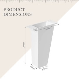 Kukicu Furniture Feet White – Legs for Furniture Slanted – Set of 4 – Height: 120 mm – Material: ABS Plastic – Scandinavian Design – Screws Included (4 Pieces)