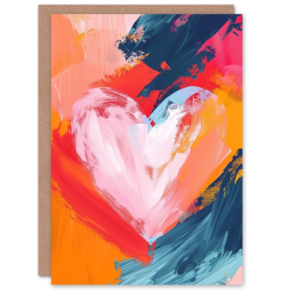 Artery8 Valentines Day Greeting Card Love Heart Oil Painting No
