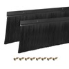 uxcell 2Pcs Door Brush Bottom Sweep H-Shape Aluminum Alloy Base