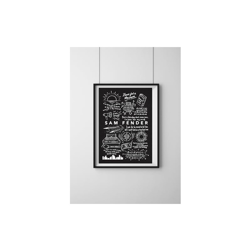 Sam Fender Doodle Lyric Poster - Sam Fender Print Gifts