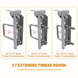 8 PCS 8" Boat Trailer Bunk Brackets, Galvanized Swivel Top, Heavy Duty, for 1.5" x 3", 2" x 3", 3" x 3" Boat Trailer Crossmember