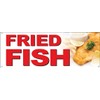 4LessCo 18x48 Inch FRIED FISH Vinyl Banner Sign With Grommets