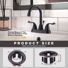 ARCORA 6 Pack Sink Overflow Ring, ARCORA Bathroom Kitchen Sink Hole Round Overflow Cover Basin Oil Rubbed Bronze