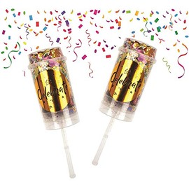 12x Confetti Push Pop Cannon Popper Foil Colourful Birthday New Year's Wedding Multipack