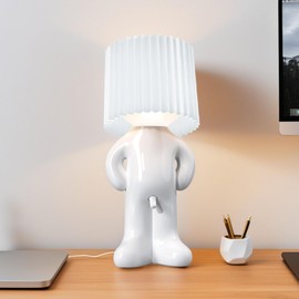 MINILIF Funny Shy Boy Table Lamp，Novelty Plug-in Table Lamp for Home, Office, Bedroom, or Desk Decor - Gift Idea for Christmas, Valentine's Day, or Birthdays