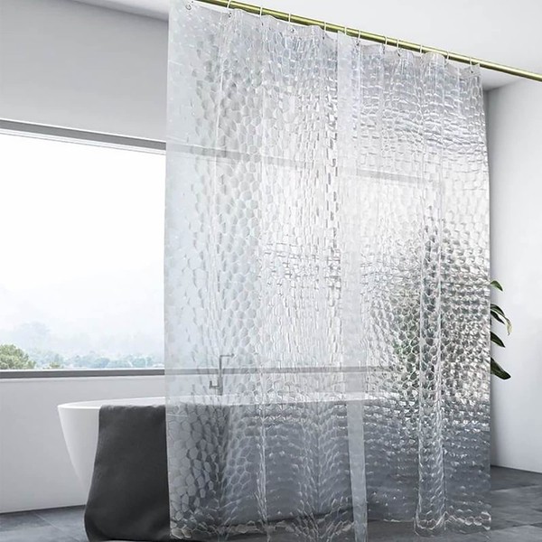 jssablo Clear Shower Curtain Liner, 100% Waterproof EVA 3D Shower