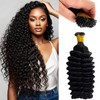 I Tip Hair Extensions Human Hair, Deep Wave Black Hair