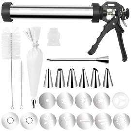 Windspeed Churro Maker Kit, Long Churro Maker Machine with Piping Bag/ 7P Nozzle/Converter/ 2 Brushes/ 11 Flower Pieces for Home Basking