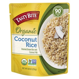 Tasty Bite Organic Coconut Rice, Microwaveable Cooked Rice, 8.8 Ounce (Pack of 6)