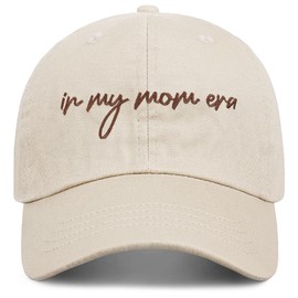 in My Mom Era Hat, Mama Hats for Women, First Time Mom Gift from Daughter Son, Embroidered Womens Baseball Caps Beige