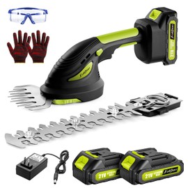 Hedge Trimmer Cordless,2 in 1 Hedge Shrub Grass Shears,21 V Electric Hedge Trimmer Grass Cutter Bush Trimmer with 2 PCS Rechargeable Battery for Garden, Lawn, Yard (Black)