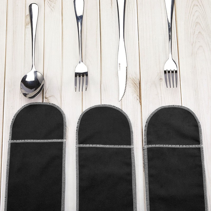 Weewooday 12 Pieces Anti-tarnish Silverware Storage Bags - Velvet Flatware