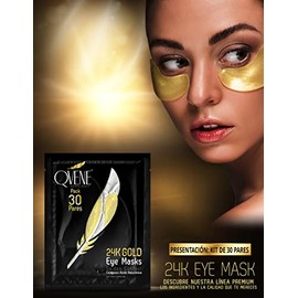 Parches Para Ojos  Oro Puro de 24K  Parches Para Ojeras Contorno de Ojos  Hidrogel con Colágeno  Ácido Hialurónico  30 Pares