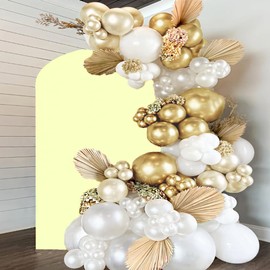 JFDYDM 6.6 FT Yellow Arch Backdrop Cover, Yellow Chiara Backdrop Cover, Yellow Wedding Arch Cover, Yellow Arch Backdrop Stand Cover for Birthday Wedding Party Photography