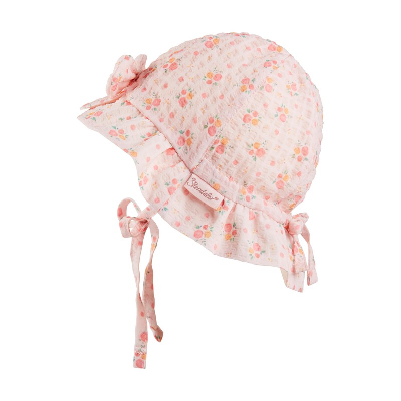 Sterntaler Girls' Children's Hat Printed with Flower Hat, Pale Pink