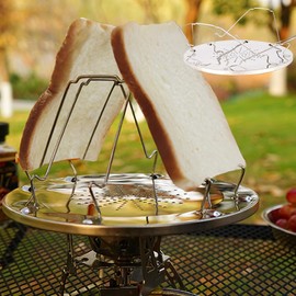 SYXLS Stainless Steel Baking Tray, Foldable, Baking Bread, Made Of Stainless Steel Material, Portable, Outdoor Camping Barbecue Grill, Can Be Used As a Steaming Board, Barbecue Tool, Silver, Round