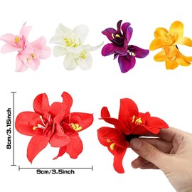 UUYYEO 10 Pcs Bohemian Flower Hair Clips Artificial Hair Flowers Hawaiian Hair Pins Beach Themed Hair Clips Floral Bridal Hairpins Holiday Hair Accessories for Women Girls