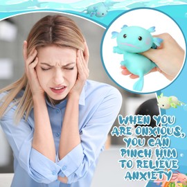 Meooeck 12PCS Axolotl Toy Stress Relief Toys Mini Animal Toys for Stress Relief Cute and Fun Stress Toys for Birthday, Christmas, Office, Stocking Stuffer Gift