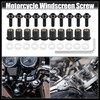 Hihaha 10pcs M5 Motorcycle Windscreen Screw Fairing Windscreen Bolt Black