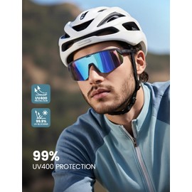 Lamicall Polarized Cycling Sunglasses for Men Women - [24g Ultra-Light] UV400 Protection Sports Glasses for Running Driving Hiking Ski with TR90 Frame, Adjustable Nose Pad & Bendable Temples - Grey