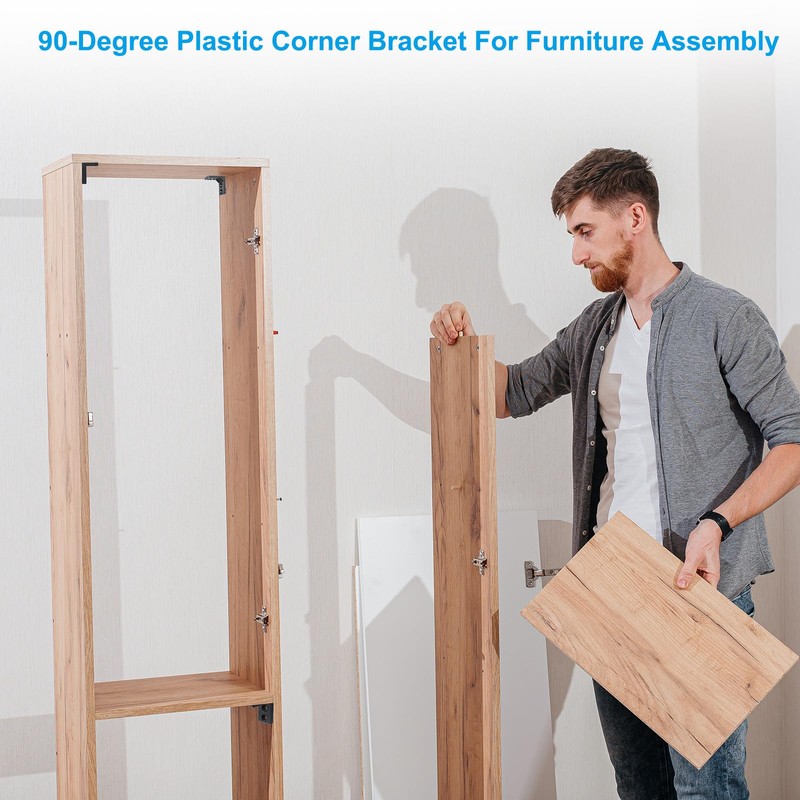 PATIKIL Plastic Corner Braces 27x27x27.3mm, 20 Pack L-Shape Bracket Right