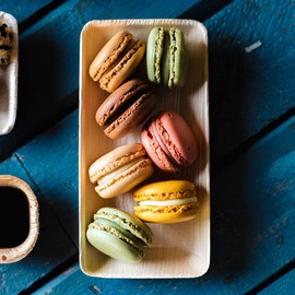 BIOZOYG Snack Bowl Set I 25 Organic Disposable Bowl Rectangular 125ml, 13.5 x 8cm I Compostable Partyware, Biodegradable I Palm Leaves Disposable Tableware for Finger Food Dips Tasting Buffet