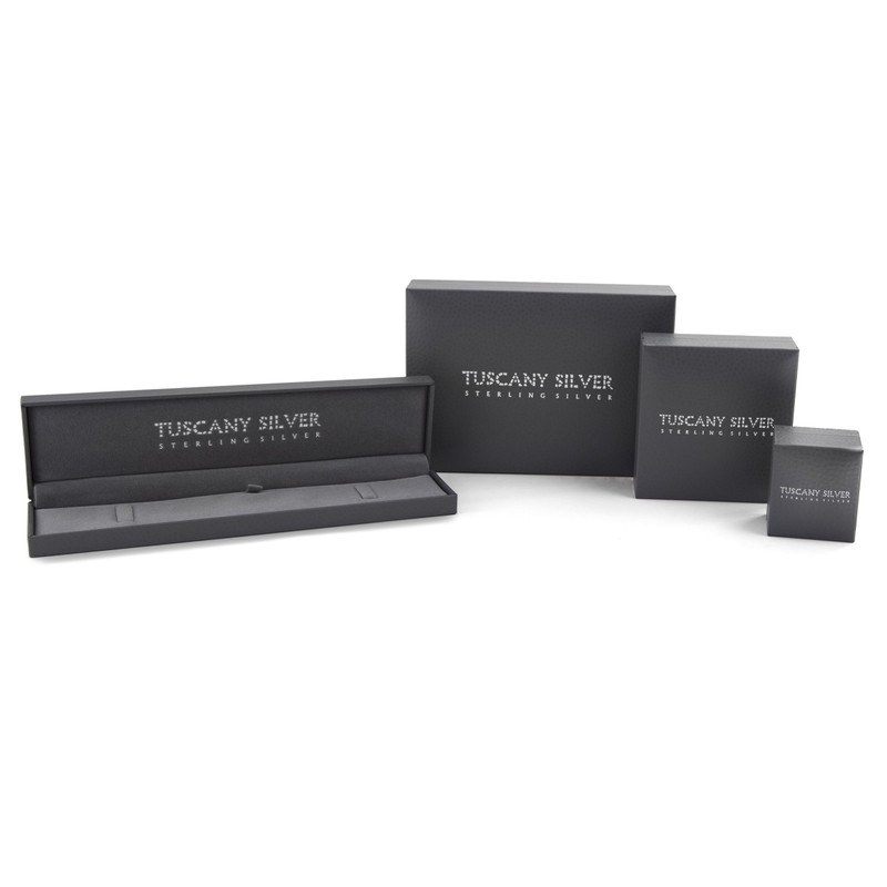 Tuscany Silver Women's Sterling Silver 2 mm Red Crystal Eternity