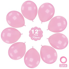 Moukiween Pink Balloons 12 inch -70 pcs Pastel Light Pink Balloons for Pink Theme Party Wedding Christmas Baby Shower Sweet 16 Birthday Party Decorations