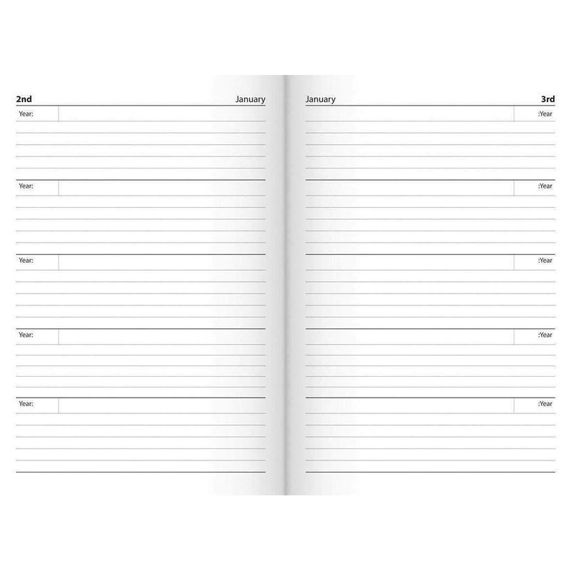 2019 5 Year Undated Leather Look A5 Week To View