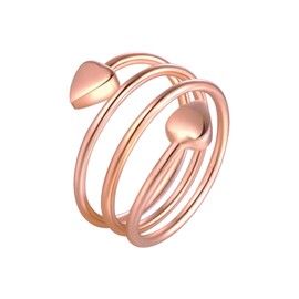 DORIAPRESS Love Heart Shape Design Magnetic Rings, Magnet Slimming Rings, Lymphatic Drainage Therapeutic Magnetic Ring for Women Adjustable Size (Rose Gold)