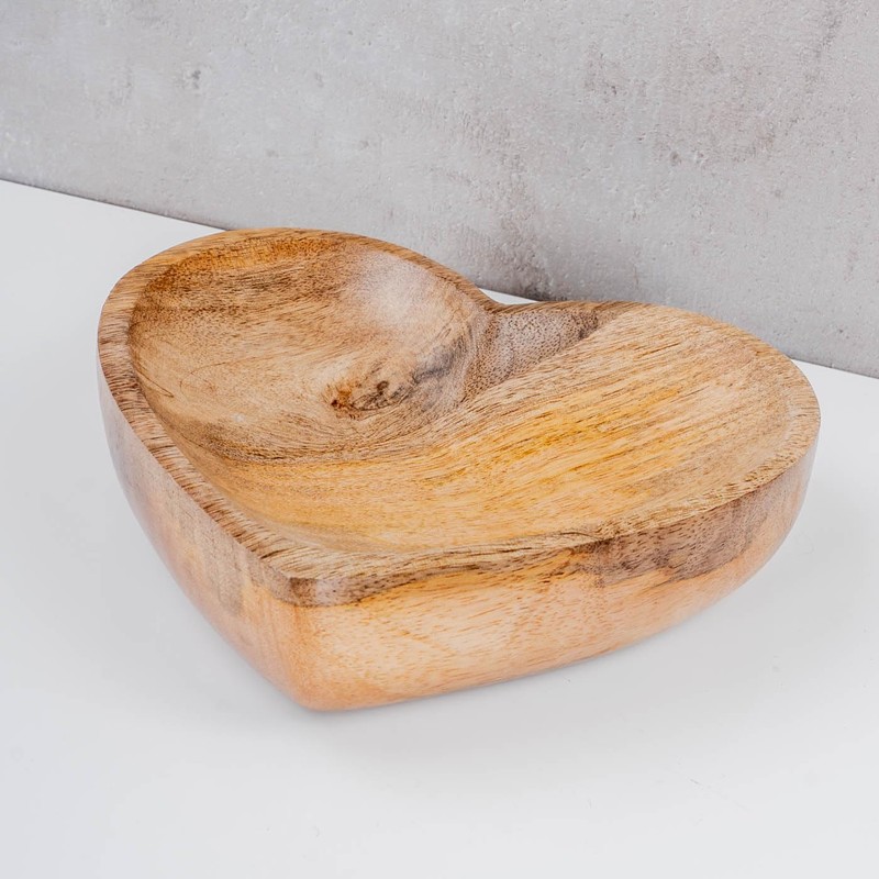 levandeo Decorative Heart Plate 18 x 16 cm Mango Wood