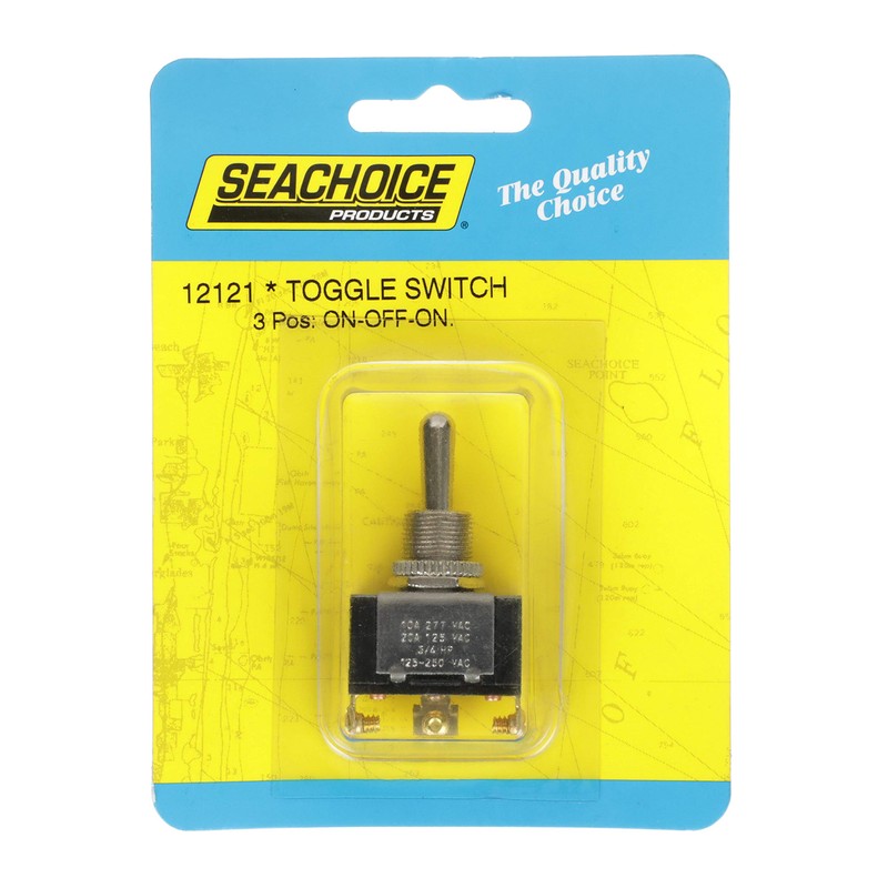 Seachoice 3-Position Boat Toggle Switch, On/Off/On