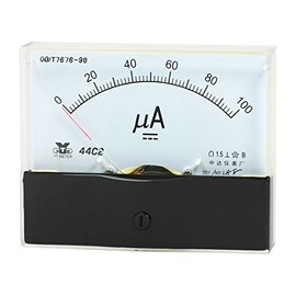 uxcell Analog Current Panel Meter DC 0-100uA 44C2 Ammeter 100x48x80mm for Automotive Circuit Testing Charging Battery Ampere Tester Gauge Pack of 1