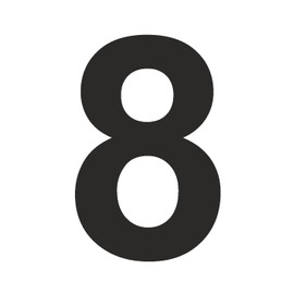 Number Stickers, Height 15 cm, Wheelie Bin Sticker, Wish Sticker, House Number, Letterbox, Numbers for Sticking, Outdoor, Weatherproof, Colour Black, Number 8