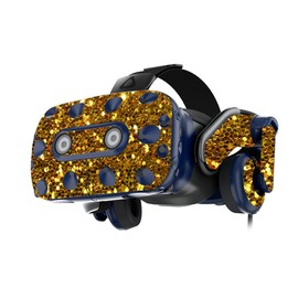 MightySkins Skin Compatible with HTC Vive Pro VR Headset - Gold Dazzle | Protective, Durable, and Unique Vinyl Decal wrap Cover | Easy to Apply, Remove, and Change Styles | Made in The USA