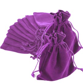 Time to Sparkle 10pcs 5x7cm Velvet Drawstring Bags Velvet Pouches for Jewelry Gift Packaging Wedding, Purple