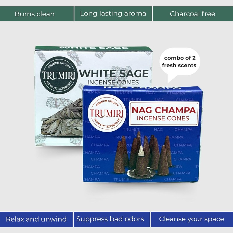 TRUMIRI Incense Cones - Combo Pack of 20 Cone Incense