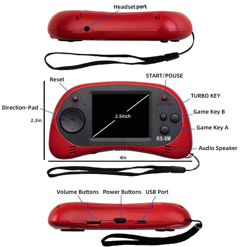 Kids Handheld Portable Video Game Player with 200 Games -
