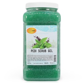 SPA REDI - Exfoliating Scrub Pumice Gel, Mint and Eucalyptus, 128 Oz - Manicure, Pedicure and Body Exfoliator Infused with Hyaluronic Acid, Amino Acids, Panthenol and Comfrey Extract