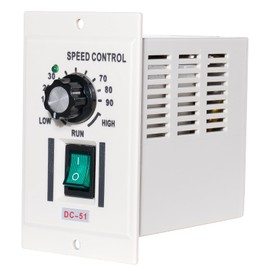 400W Permanent Magnet DC Motor Speed Controller, Electric Speed Regulator with AC 110V Input and DC 0 - 90V Output, Knob-Adjustable Speed