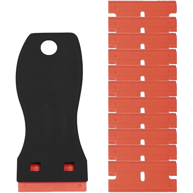 CANOPUS Plastic Scraper Tool Non Scratch with 10 Plastic Razor
