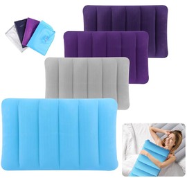 Casenly Aufblasbares Kissen, 4 Stück Aufblasbares Kissen Velour Kissen, Strandkissen Camping Kopfkissen Aufblasbares, Ultraleicht Reisekissen Aufblasbar Komprimierbar für Reisen Camping Outdoor Strand