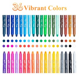 M&G 36 Colors Solid Tempera Paint Sticks, Washable Non-toxic, Quick Drying, Works Great on Paper Wood Glass Ceramic Canvas, Paint for artists