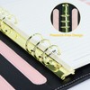 A5 PU Leather Binder 6 Ring Notebook, Lychee Pattern Refillable
