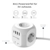 RealPower Mehrfachsteckdose mit USB, 4Fach Stecker mit 3 USB und