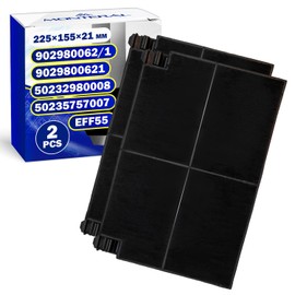 Pack of 2 Carbon Filters for Cooker Hood for 225 x 155 x 21 mm Type EFF55 with Original Code 9029800621 902980062/1 50232980008 50235757007 for Electrolux for AEG - MONTERAL