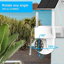 4MP solar low power consumption wifi surveillance camera with two-way intercom HD picture 355 degree rotation monitoring